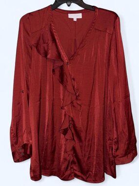 Jessica Simpson Women's Maternity Red Ruffle Top